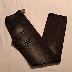 Next boys black distressed 13 years jeans, adjustable waist New